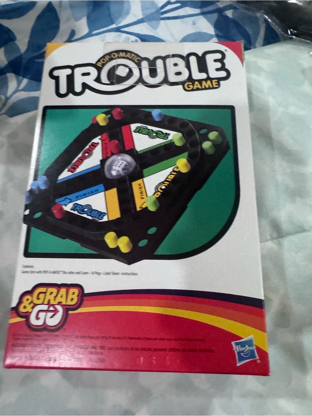 Hasbro Trouble Grab & Go Game - White, Red, Yellow, Blue, Green